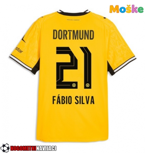 Moške Nogometnih dresov Borussia Dortmund Fabio Silva #21 Domači 2026-27 Kratki rokavi Moške Nogometnih dresov Borussia Dortmund Fabio Silva #21 Domači 2026-27 Kratki rokavi
